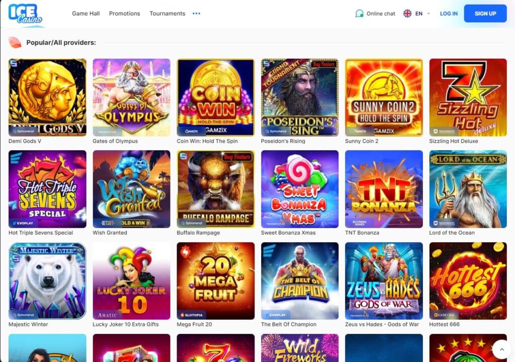 Ice Casino hry