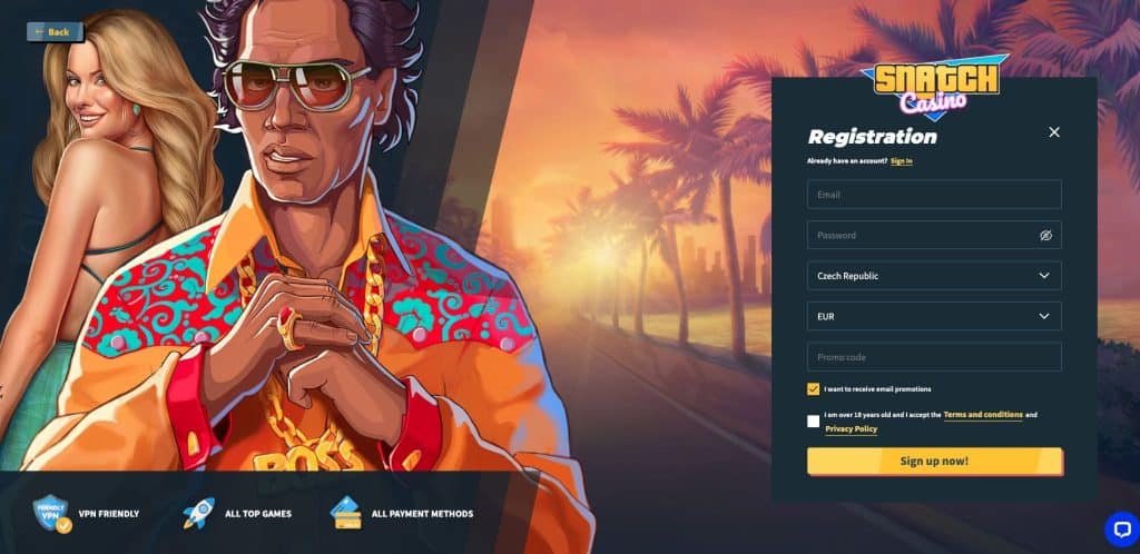 Snatch casino registrace